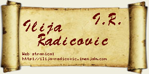 Ilija Radicović vizit kartica